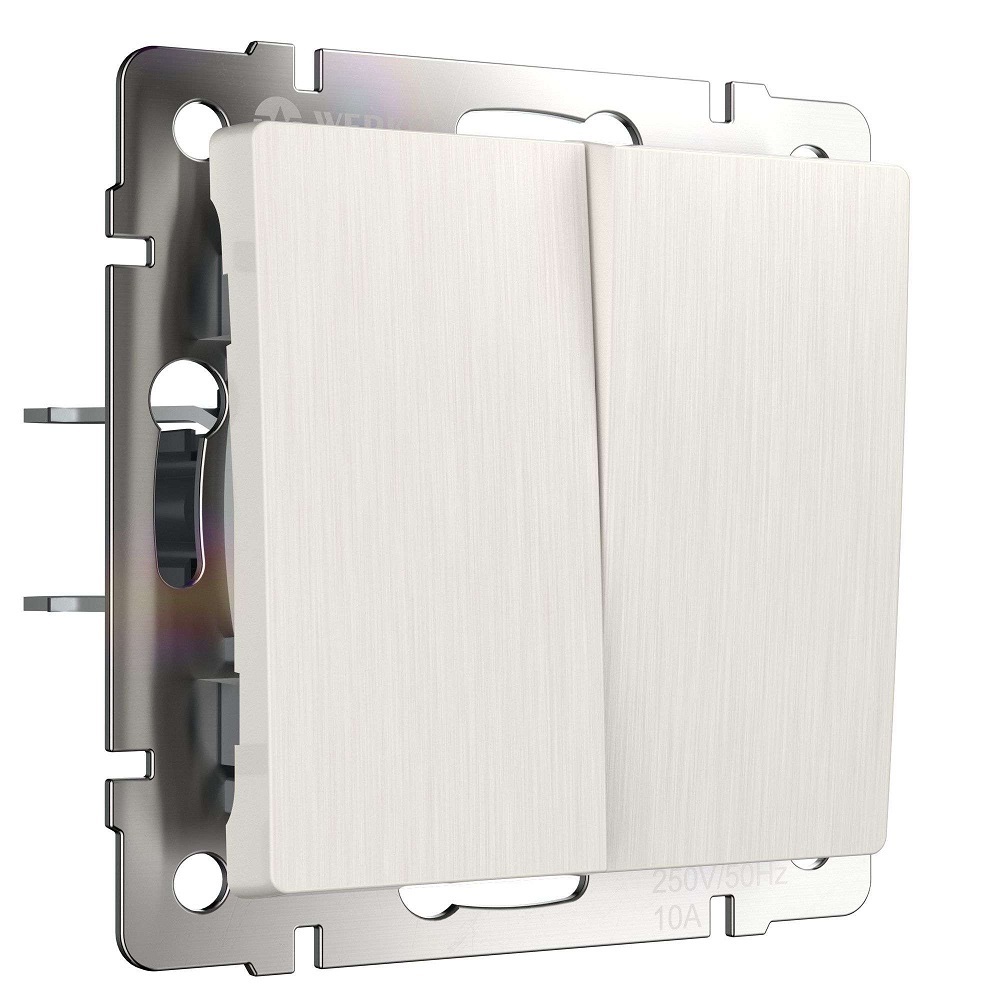 original-17752.jpg Выключатель Werkel двухклавишный встраиваемый перламутровый рифленый (a051172) — изображение 1