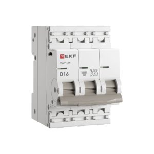 Автоматический выключатель модульный EKF PROxima ВА 47-63N 3P 16А тип D 6 кА 400 В (M636316D)