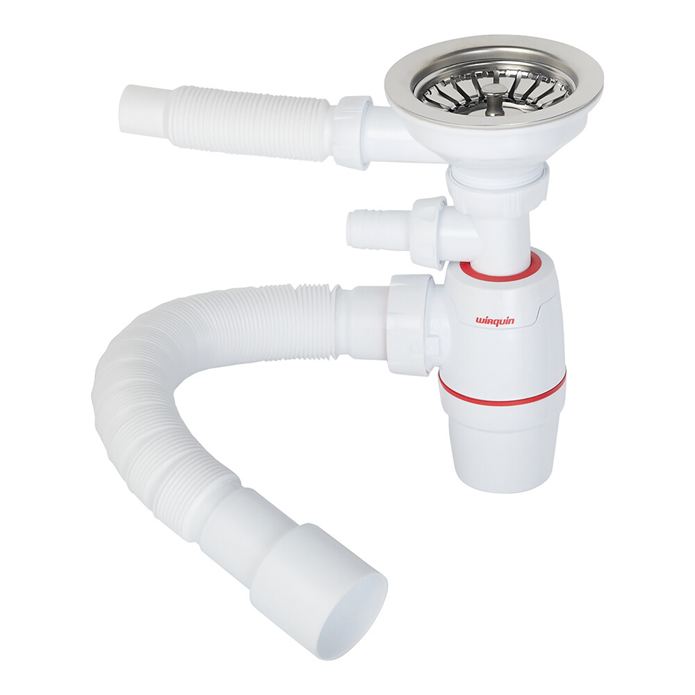 original-18179.jpg Сифон для мойки Wirquin Neo 3 1/2х40/50 мм с выпуском d114 мм с переливом с соединением 40/50 мм (30987091) — изображение 1