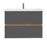 Комплект тумба с раковиной Sanstar Graffa 80 см подвесная дуб вотан/графит софт (453.1-1.4.1.ККОМ)