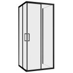 Душевой уголок Abber Schwarzer Diamant черный 80х80х195 см квадрат стекло прозрачное 6 мм (AG02080BH-S80B)