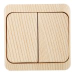 Выключатель Systeme Electric Этюд двухклавишный накладной сосна с подсветкой (BA10-006D)