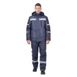 Костюм рабочий мужской утепленный ГК Спецобъединение Роуд 48-50 рост 158-164 см темно-серый/черный