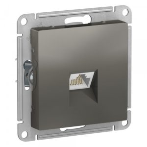 Розетка компьютерная Systeme Electric AtlasDesign встраиваемая сталь RJ45 (ATN000986)
