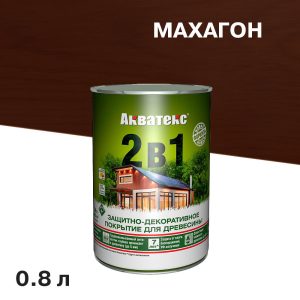 Антисептик Акватекс 2 в 1 биозащитный для дерева махагон 0,8 л