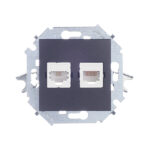 Розетка компьютерная/ телефонная Simon 15 встраиваемая графит RJ11/ RJ45 (1591590-038)