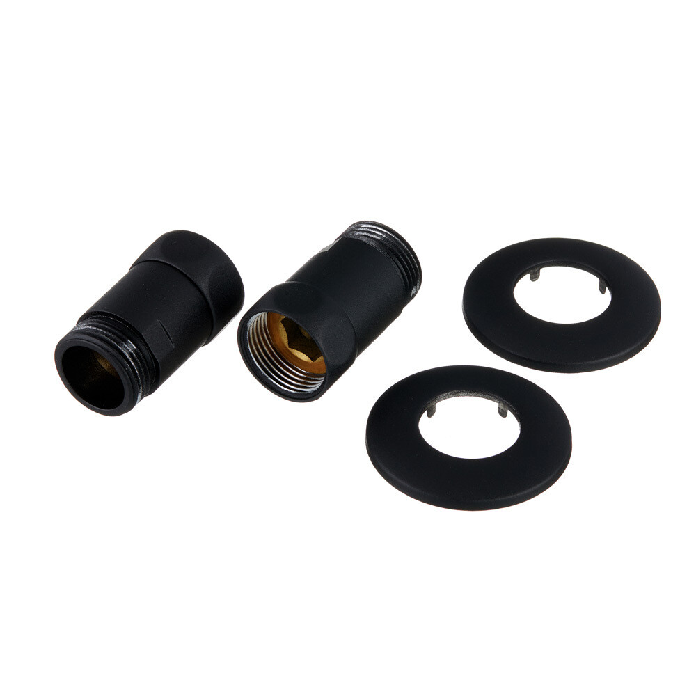 original-19719.jpg Соединитель прямой для полотенцесушителя Smart 1 ВР(г) х 1 НР(ш) черный — изображение 1