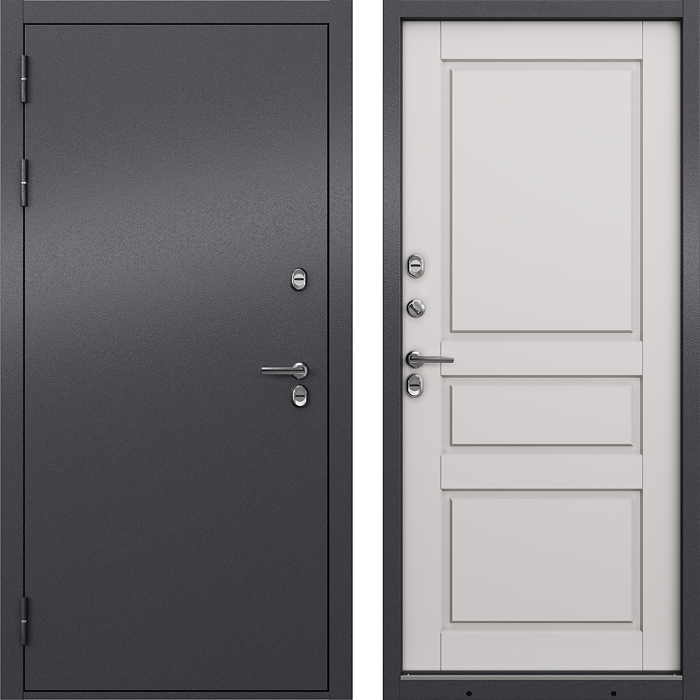 original-19764.jpg Дверь входная с терморазрывом Mastino Титан левая букле графит - эмаль молоко 880х2050 мм — изображение 1