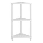 Полка для ванной Violet Vikea угловая трехъярусная с крючками 365х260х680 мм пластик белая (787306)