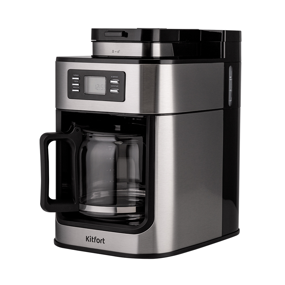 original-20001.jpg Кофеварка капельная Kitfort КТ-781 черная/серебро — изображение 1
