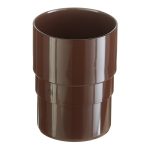 Муфта водосточной трубы Технониколь пластиковая d82 мм коричневая RAL 8017