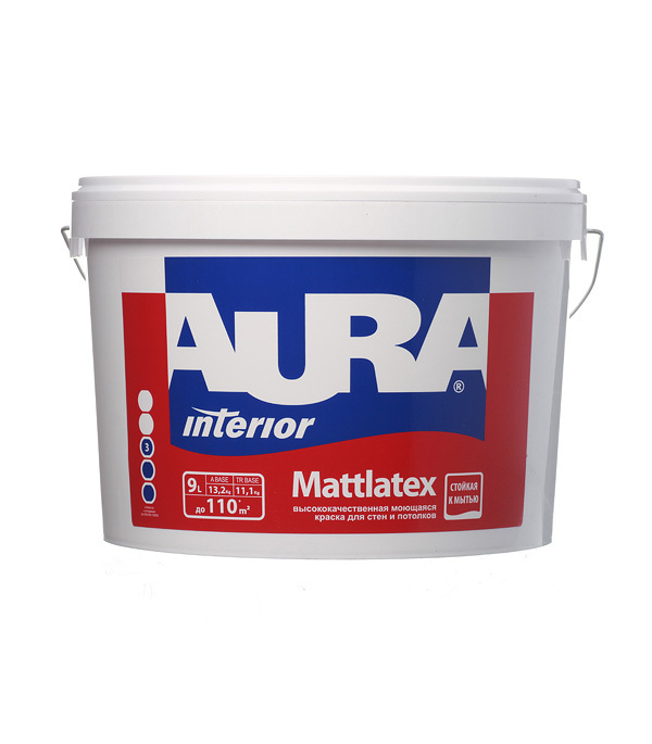 original-21329.jpg Краска моющаяся Aura Interior Mattlatex база TR бесцветная 9 л — изображение 1