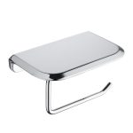 Держатель для туалетной бумаги Abber Nord с полкой нержавеющая сталь хром (AA1530)