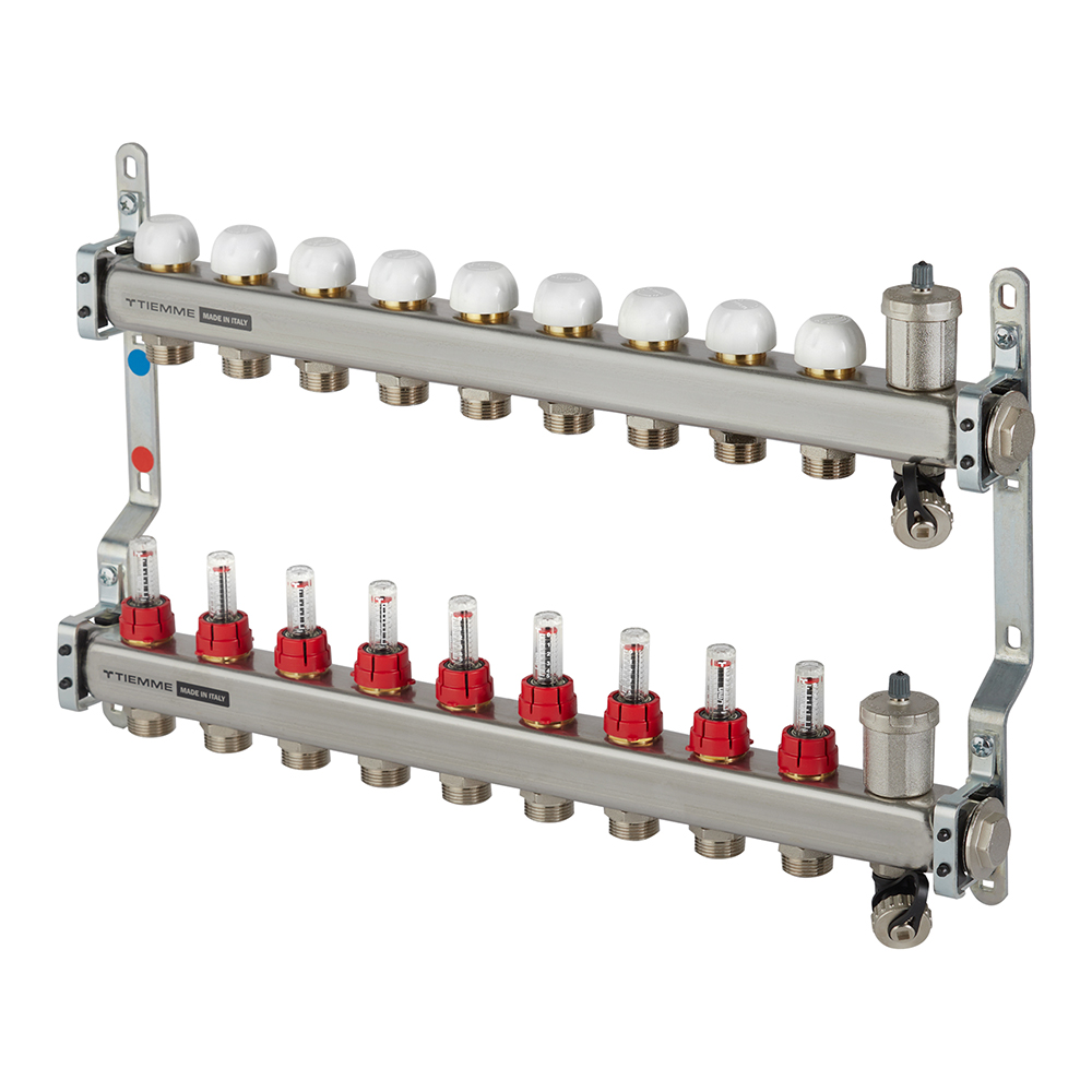 original-2164.jpg Коллекторная группа с расходомерами Tiemme 1 ВР(г) х 9 выходов 3/4 НР(ш) ЕК х 1 ВР(г) — изображение 1