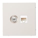 Розетка телевизионная/ компьютерная Systeme Electric ArtGallery встраиваемая песочная TV/ RJ45 (GAL001289)