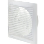 Решетка вентиляционная пластиковая торцевая Era РСФ 170х170 мм с фланцем d125 мм белая