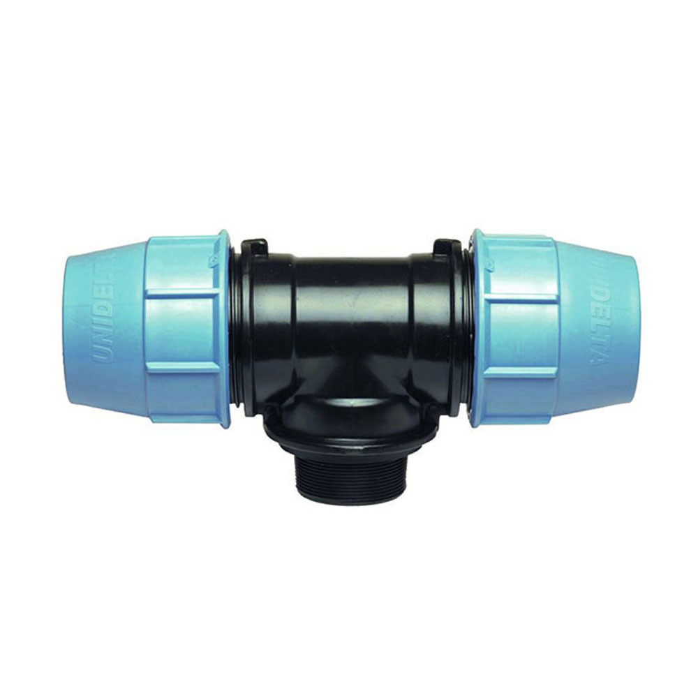 original-22389.jpg Тройник ПНД Unidelta компрессионный переходной 63х63х2 НР(ш) — изображение 1