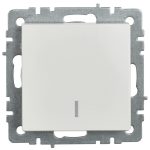 Выключатель IEK Brite ВС10-1-1-БрБ одноклавишный встраиваемый белый с подсветкой (BR-V10-1-10-K01)