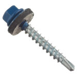 Саморезы кровельные с буром 35х4,8 мм металл-дерево синие RAL 5005 (60 шт.)