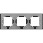 Рамка Systeme Electric AtlasDesign Aqua трехместная карбон (ATN441003)