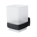 Стакан для ванной AM.PM Gem с держателем стекло матовый/металл черный (A9034322)