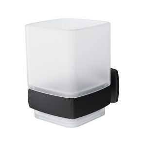 Стакан для ванной AM.PM Gem с держателем стекло матовый/металл черный (A9034322)