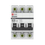 Автоматический выключатель модульный EKF Basic ВА 47-29 3P 25А тип B 4,5 кА 400 В (mcb4729-3-25-B)