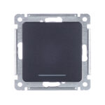 Выключатель Hegel Master одноклавишный встраиваемый черный с самовозвратом с подсветкой (ВС10-432-08)