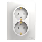 Розетка Systeme Electric Glossa встраиваемая белая со шторками (GSL000126)
