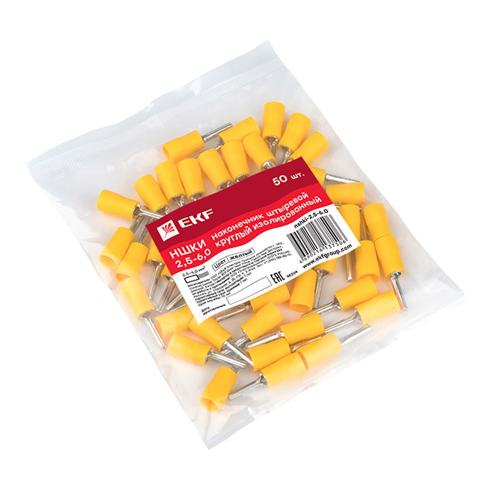 original-23983.jpg Наконечник штыревой круглый изолированный EKF PROxima НШКИ 15 мм х 2,5-6 кв. мм (50 шт.) — изображение 1