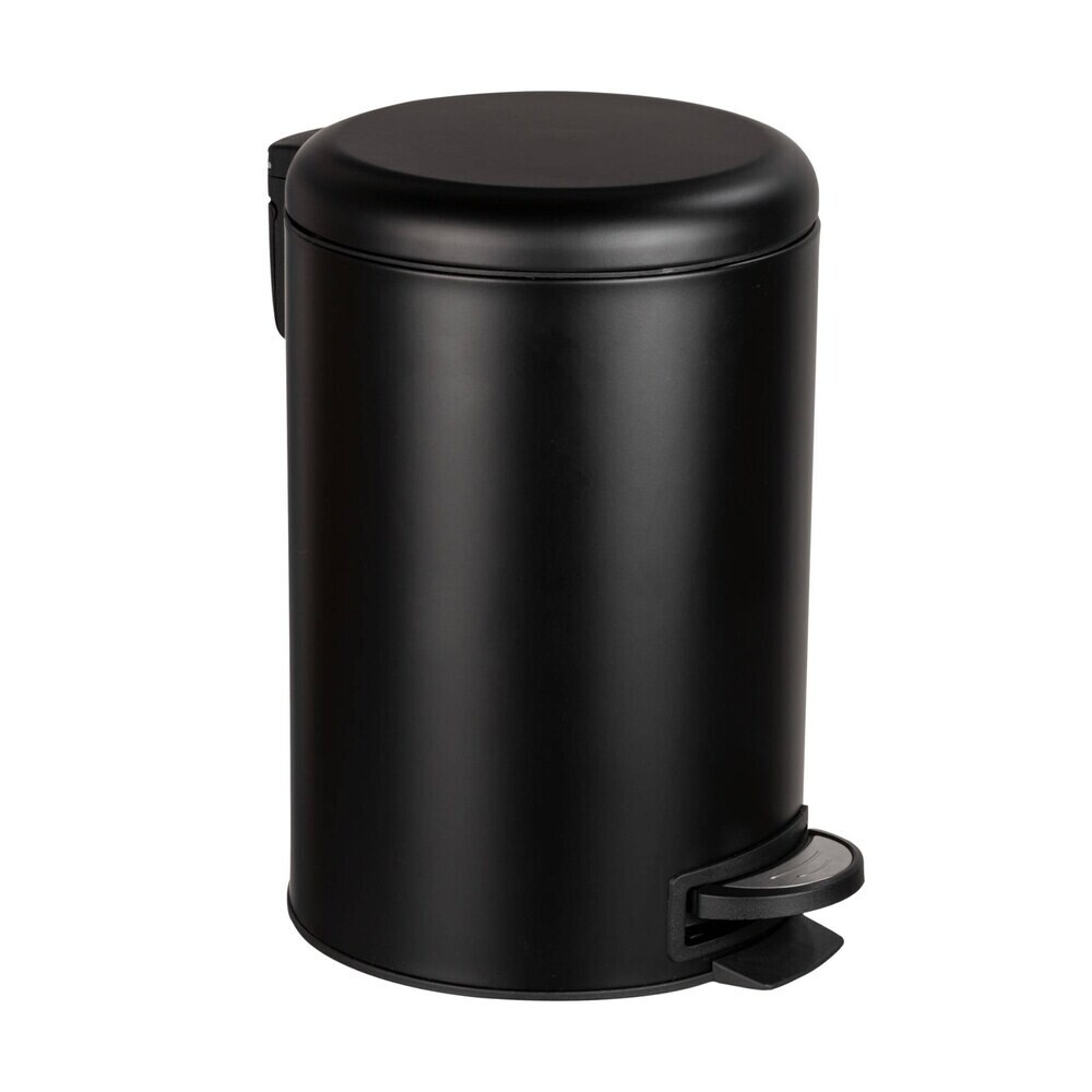 original-2404.jpg Ведро для мусора Primanova Elit с крышкой 12 л металл черное с педалью — изображение 1