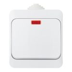 Выключатель Systeme Electric Этюд одноклавишный накладной белый с подсветкой (BA10-045B)