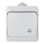 Выключатель Systeme Electric Этюд одноклавишный накладной серый с самовозвратом (KA10-041C)