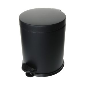 Ведро для мусора Fixsen Hotel FX-34024B с крышкой 5 л металл черное с педалью