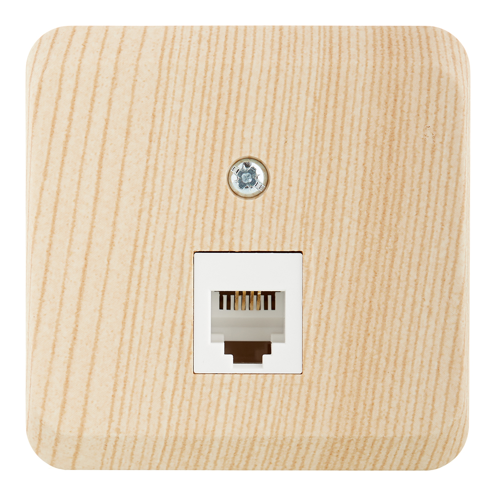 original-25252.jpg Розетка телефонная Systeme Electric Этюд накладная сосна (TELA-001D) — изображение 1