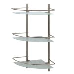 Полка для ванной WasserKraft Ammer угловая трехъярусная 310х310х610 мм стекло/металл серебро (K-3733)