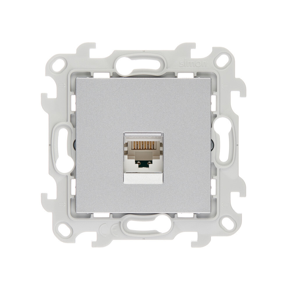 original-25474.jpg Розетка компьютерная Simon 24 Harmonie встраиваемая алюминий RJ45 (2410598-033) — изображение 1