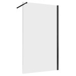 Душевая перегородка Abber Immer Offen черная 100х200 см стекло прозрачное 6 мм (AG61100B)