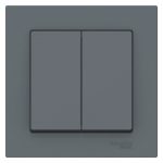 Выключатель Systeme Electric AtlasDesign двухклавишный встраиваемый грифель (ATN000752)