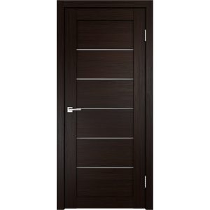 Дверь межкомнатная Vision 800х2000 мм ПВХ венге со стеклом с замком и петлями