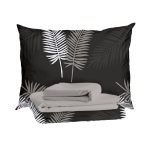 Комплект постельного белья Семейный тенсель Mona Liza Liona серый с простыней 240х260 см