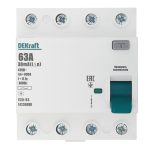 УЗО Dekraft УЗО-03 63А 3P+N тип AC 30 мА 6 кА компактное (14236DEK)