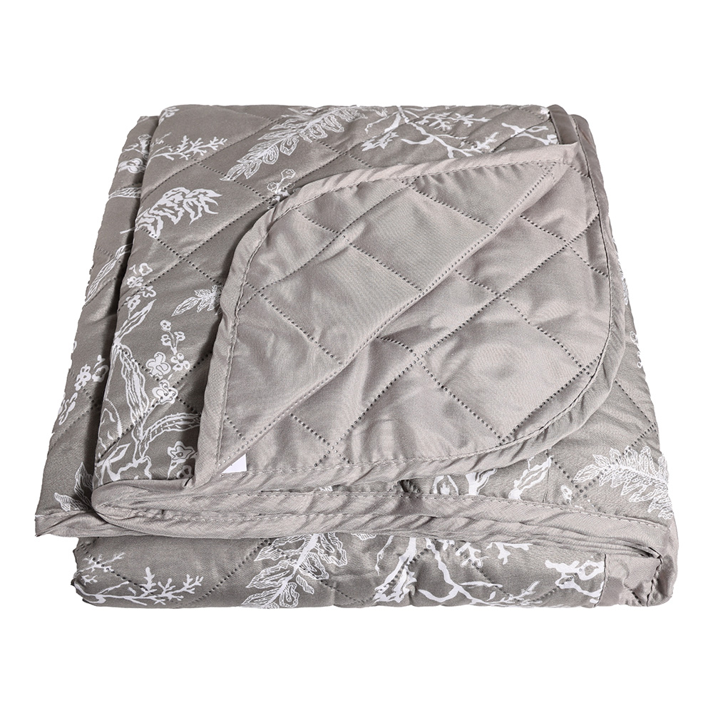 original-27110.jpg Покрывало 200х220 см Melissa Ботаник двустороннее стеганое серо-бежевое (509171/5) — изображение 1