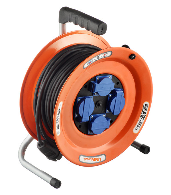 original-27312.jpg Удлинитель UNIVersal с заземлением 30 м на катушке 3,5 кВт 4 розетки КГ 3х1,5 кв.мм IP44 — изображение 1