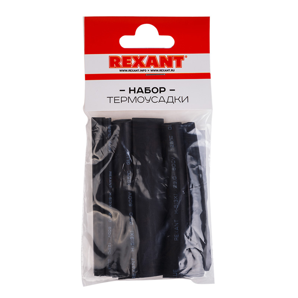 original-27373.jpg Трубка термоусадочная Rexant Glue ТУТ 3/1-12/4 мм 100 мм черная (7 шт.) — изображение 1