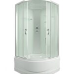 Душевая кабина Erlit Comfort 90х90х215 см стекло матовое 4 мм с высоким поддоном полукруг