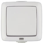 Переключатель Hegel Alfa одноклавишный накладной белый с подсветкой (ВА10-262)