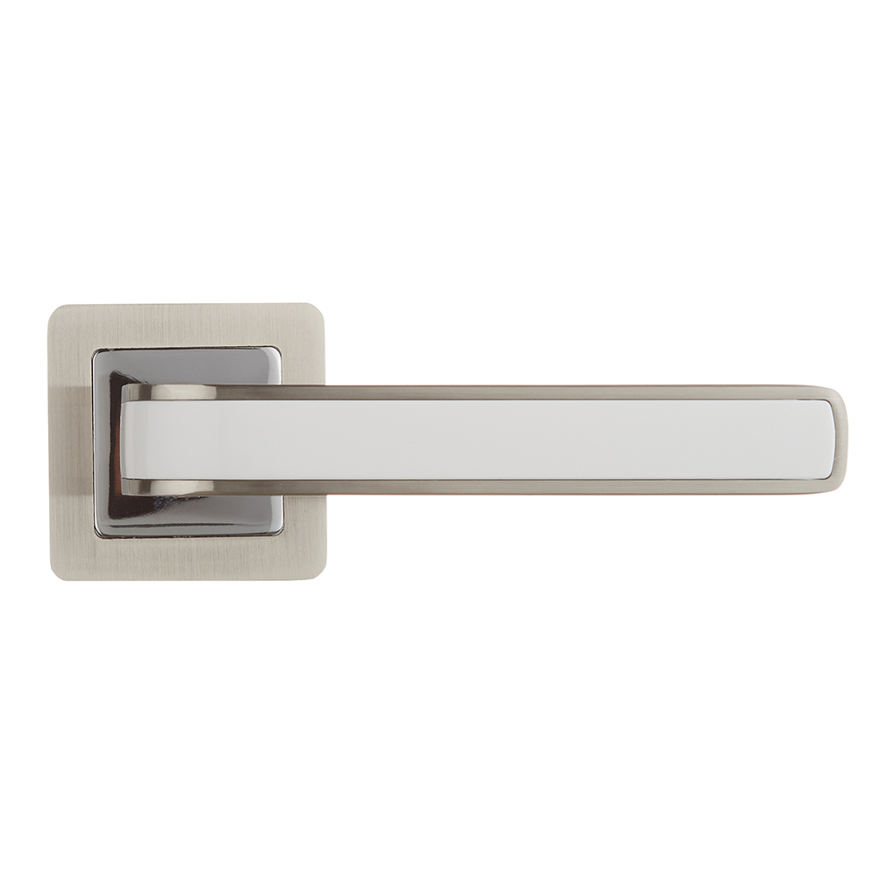 original-28432.jpg Ручка дверная Punto Nova квадратная розетка матовый никель/белый — изображение 1