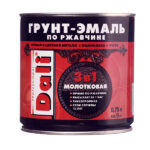 Грунт-эмаль по ржавчине 3в1 Dali серебристая молотковая глянцевая 0,75 л