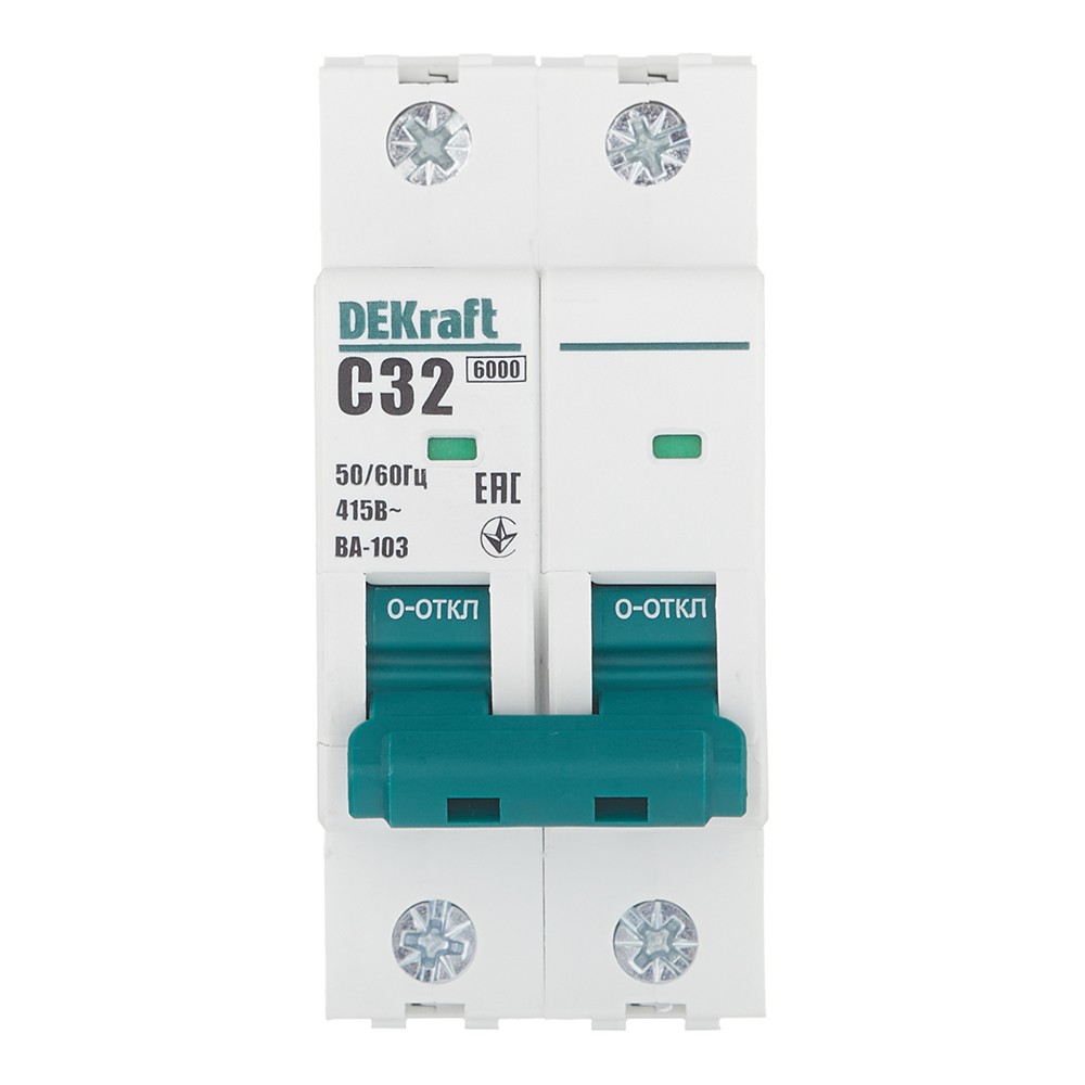 original-28962.jpg Автоматический выключатель модульный Dekraft BA-103 2P 32А тип C 6 кА 230/400 В (12292DEK) — изображение 1